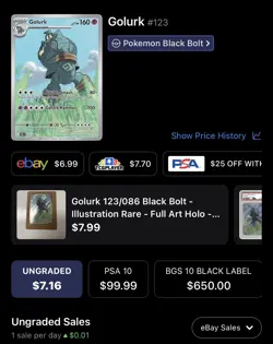 Golurk Full Art, Pokemon Near Mint, Black Bolt, Illustration Rare, 123/86 - Image 4