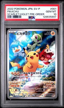 2022 Pikachu 001/SV-P Scarlet & Violet Pre-order Pokemon Japanese PSA 10 - Image 1