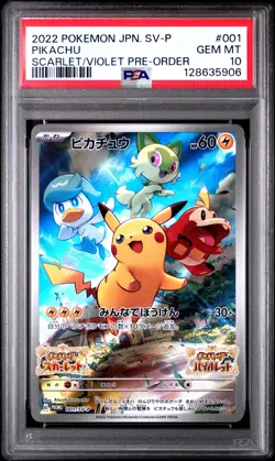 2022 Pikachu 001/SV-P Scarlet & Violet Pre-order Pokemon Japanese PSA 10 - Image 1