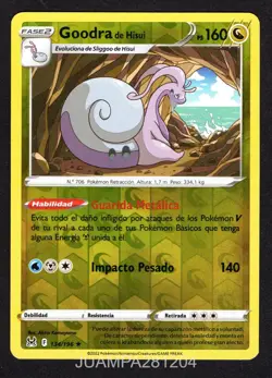 GOODRA DE HISUI 134/196 ORIGEN PERDIDO CROMO POKEMON LOST ORIGIN 2022 TCG HOLO - Image 1