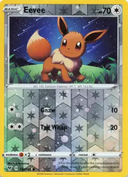 Eevee 130/185 Pokemon Vivid Voltage Reverse Cosmos Holo Common Near Mint - Image 1