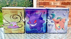 POKEMON TCG STACKING TIN 2024 Q1 X3 ART SET PSYCHIC METAL DRAGON TYPE *SEALED* - Image 1