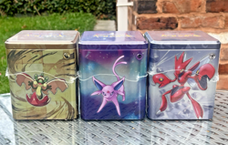 POKEMON TCG STACKING TIN 2024 Q1 X3 ART SET PSYCHIC METAL DRAGON TYPE *SEALED* - Image 4