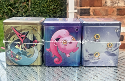 POKEMON TCG STACKING TIN 2024 Q1 X3 ART SET PSYCHIC METAL DRAGON TYPE *SEALED* - Image 5