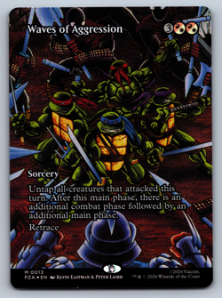Waves of Aggression Borderless FOIL - TMNT Ninja Turtles Source- MTG - Image 1