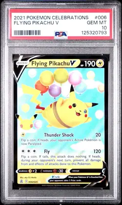 Pokemon Celebrations 25th Anniversary Flying Pikachu V 006/025 PSA 10 - Image 1