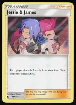 Jessie & James 58/68 Holo Rare Hidden Fates Pokemon Holo Near Mint - Image 1