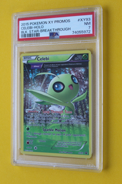2015 POKEMON XY PROMOS BLACK STAR BREAKTHOUGH CELEBI HOLO #XY 93 PSA 7 - Image 1