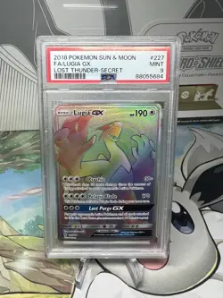 Pokemon Lugia GX TCG Secret Rare Card 227/214 Sm-Lost Thunder - Image 1