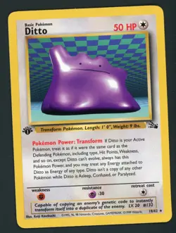 Ditto 18/62 1st Edition Fossil Non Holo Pokemon Card Rare LP - Image 1