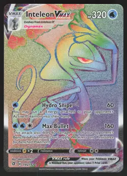 Inteleon VMAX 195/192 Secret Rare Pokemon TCG Rebel Clash NM - Image 1