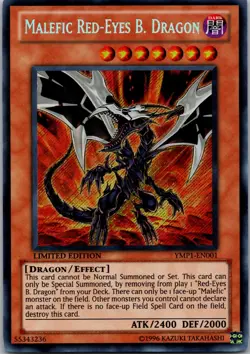 Yugioh Malefic Red-Eyes B. Dragon YMP1-EN001 Limited Edition Secret Rare NM - Image 1