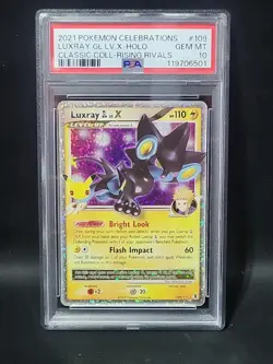 POKEMON 2021 Celebrations Classic Coll LUXRAY LV. X Holo #109 PSA 10 Gem Mint - Image 1