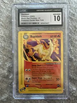 Rapidash 51 Black Star Promo Pokemon Center New York CGC 10 Gem Mint 2002 - Image 1