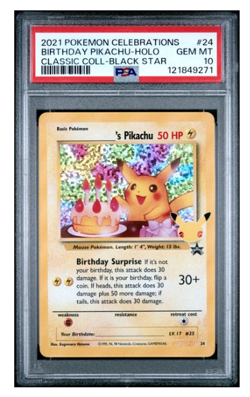 2021 POKEMON CELEBRATIONS CLASSIC COLL #24 BIRTHDAY PIKACHU-HOLO PSA 10 - Image 3