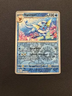 Pokemon TCG Vaporeon 134/165 Sv: Scarlet & Violet 151 Reverse Holofoil Near Mint - Image 1