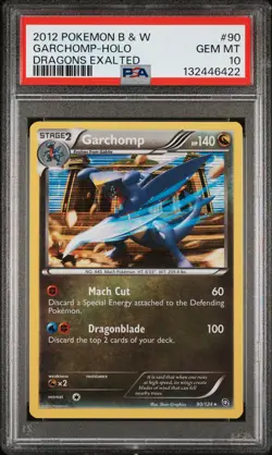 2012 POKEMON B&W DRAGONS EXALTED #90 GARCHOMP-HOLO PSA 10 - Image 1