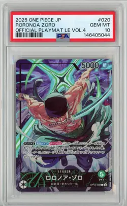 PSA 10 One Piece Game Roronoa Zoro OP12 020 Official Playmat Vol 4 US Seller - Image 1