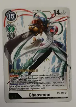 Digimon Card Game Prerelease Stamp Promo - Chaosmon - BT04-090 ENG NM - Image 1