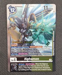 Digimon Card Game Prerelease Stamp - Alphamon - BT20-056 ENG NM - Image 1