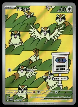 Pokemon Cards Pidgey 207/197 Obsidian Flames Illustration Rare NM - Image 1