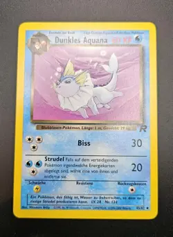 German DARK VAPOREON Dunkles Aquana Pokemon Card Team Rocket 45/82 NM Unlimited - Image 1