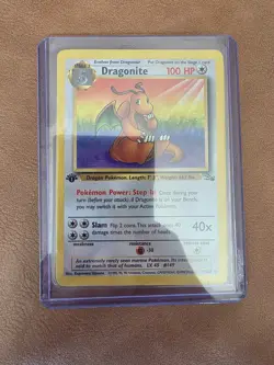 Pokemon TCG Dragonite Card 19/62 Fossil 1st Edition Non Holo WOTC Vintage NM - Image 2