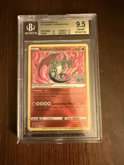 BGS 9.5 Radiant Charizard 011 Pokemon Go Radiant Shiny Charizard - Image 1