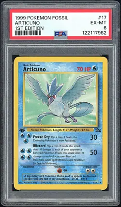 ARTICUNO 1999 Pokemon Fossil 1st Edition #17 - PSA 6 - Image 1