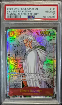 SILVERS RAYLEIGH - MANGA ALTERNATE ART - PSA 10 - OP08-118 - 2024 - ENGLISH - Image 1