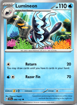 Lumineon 036/142 - Stellar Crown - Uncommon - Near Mint - Pokemon TCG Cards - Image 1