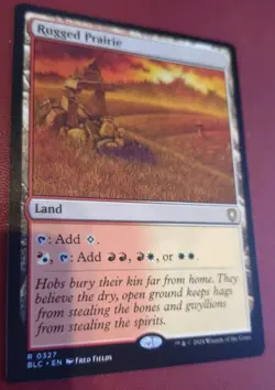 MTG Magic The Gathering Bloomburrow Commander Rugged Prairie 327 Rare NM - Image 1