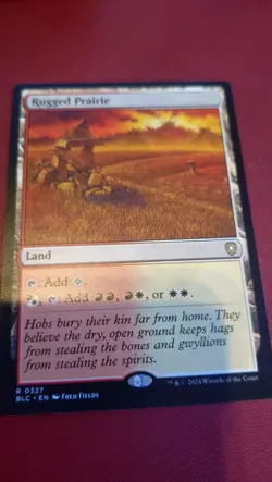 MTG Magic The Gathering Bloomburrow Commander Rugged Prairie 327 Rare NM - Image 2