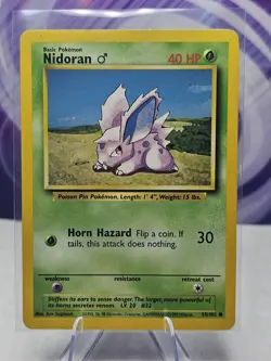 Pokemon Nidoran 55/102 Common Unlimited Base Set MP - Image 1