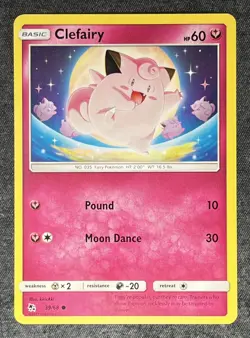 Cute Fairy Type Pokemon - Clefairy 39/68 | Common | Hidden Fates | NM-LP - Image 1