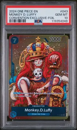 PSA 10 - Monkey D. Luffy P-043 FOIL Convention Exclusive Promo One Piece English - Image 1