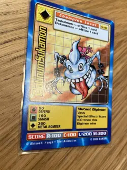 DIGIMON ST-92 PlatinumSukamon Swedish Promo Card TCG Rare Bandai Played - Image 2