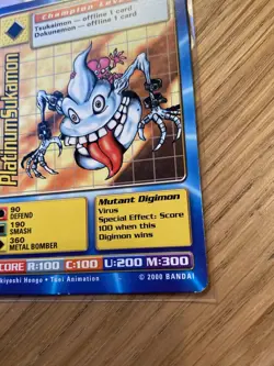 DIGIMON ST-92 PlatinumSukamon Swedish Promo Card TCG Rare Bandai Played - Image 3