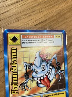 DIGIMON ST-92 PlatinumSukamon Swedish Promo Card TCG Rare Bandai Played - Image 4