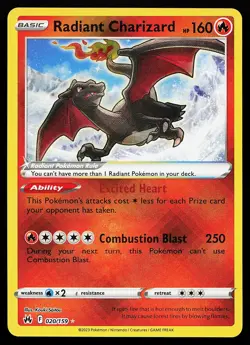 Radiant Charizard 020/159 Holo Crown Zenith Pokemon Card - Image 1