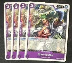 One Piece Card Game PURPLE Monkey.D.Luffy #OP05-067 Zoro-Juurou X4 English - Image 1