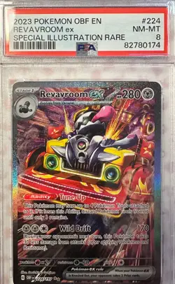 PSA 8 Near Mint-Mint Revaroom ex SIR 224/197 2023 S&V Obsidian Flames Pokemon - Image 1