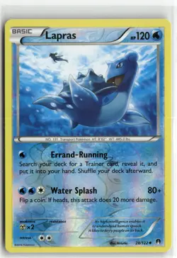 Lapras 28 Reverse Holo BREAKpoint Pokemon Uncommon Reverse Holo Near Mint - Image 1
