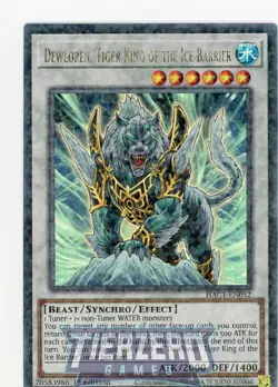 Yugioh Dewloren, Tiger King of the Ice Barrier HAC1-EN052 DT Ultra Rare 1st NM - Image 1