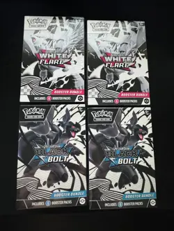 Pokemon Black Bolt & White Flare Booster Bundle LOT of 4 (2 Each) Factory Sealed - Image 1