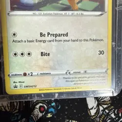 Pokemon TCG Eevee SWSH212 Holo Sword Shield Cosmos Black Star Promo Card - Image 5