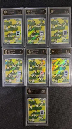 Pokemon CHN Pidgey AR 136/129 TOC 9-10 PRISTINE/GEM-MINT 7-Card Graded Set GL15 - Image 1