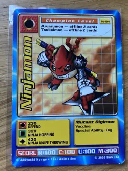 DIGIMON ST-94 Ninjamon Swedish Promo Card TCG Rare Bandai Played - Image 1