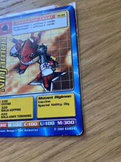 DIGIMON ST-94 Ninjamon Swedish Promo Card TCG Rare Bandai Played - Image 3