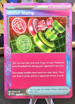 Pokemon TCG 🔥 Unfair Stamp 165/167 Ace SPEC Rare Holo Card Twilight Masquerade - Image 1